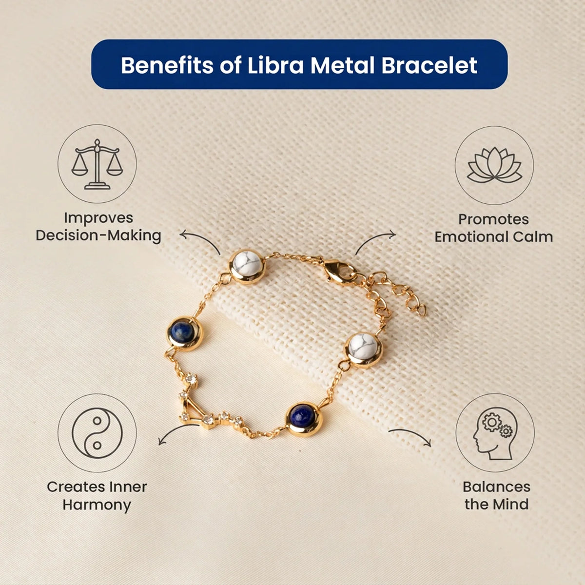 Libra (‡§§‡•Å‡§≤‡§æ ‡§∞‡§æ‡§∂‡§ø) Zodiac Constellation Bracelet for Women | VastuKosha by Acharya Anuj