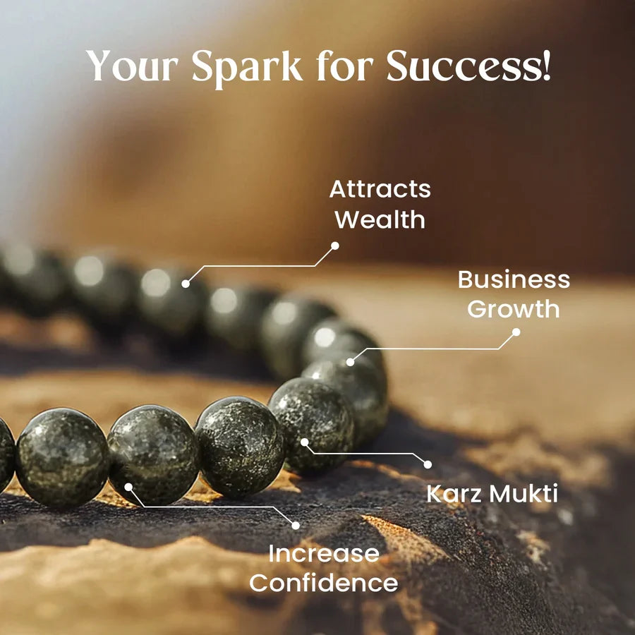 Maha Ashtlakshmi Siddh Raw Pyrite Bracelet with FREE Raw Selenite Plate | VastuKosha by Acharya Anuj