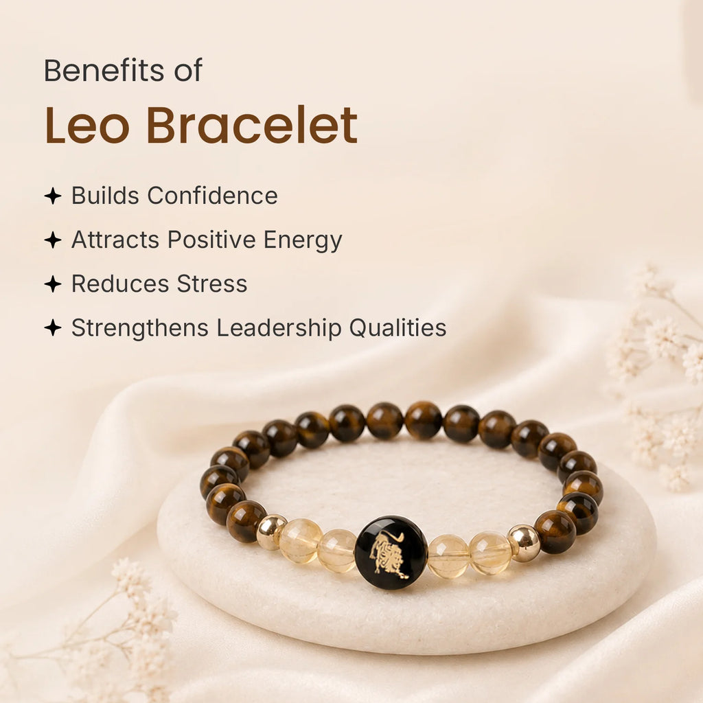 Leo (‡§∏‡§ø‡§Ç‡§π ‡§∞‡§æ‡§∂‡§ø) Zodiac Tiger Eye & Citrine Bracelet for Women  | VastuKosha by Acharya Anuj
