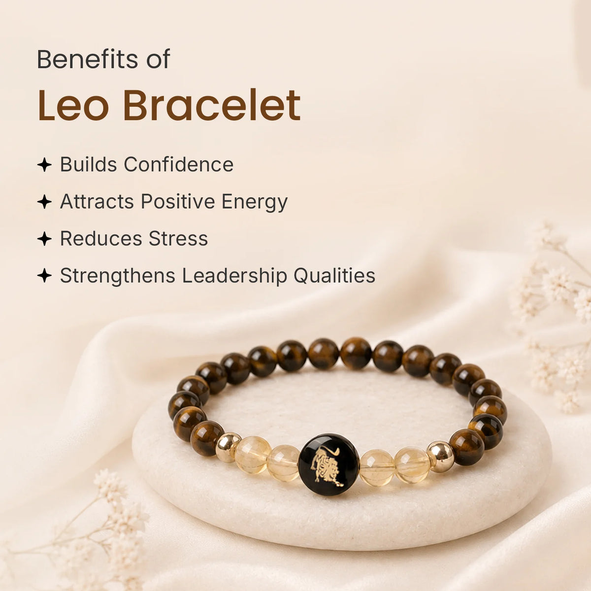 Leo (‡§∏‡§ø‡§Ç‡§π ‡§∞‡§æ‡§∂‡§ø) Zodiac Tiger Eye & Citrine Bracelet for Women  | VastuKosha by Acharya Anuj