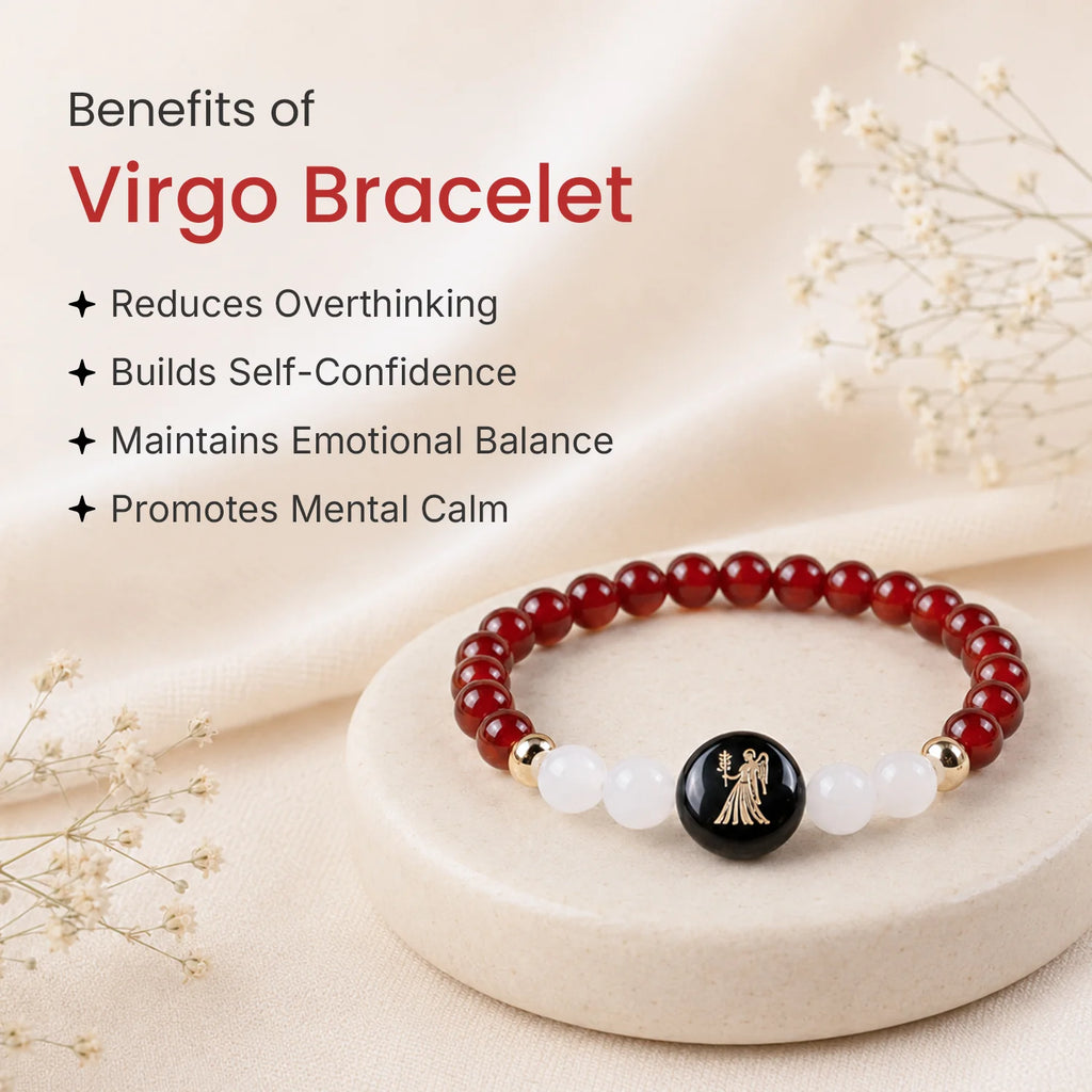 Virgo (‡§ï‡§®‡•ç‡§Ø‡§æ ‡§∞‡§æ‡§∂‡§ø) Zodiac Carnelian & Milky Quartz Bracelet for Women  | VastuKosha by Acharya Anuj
