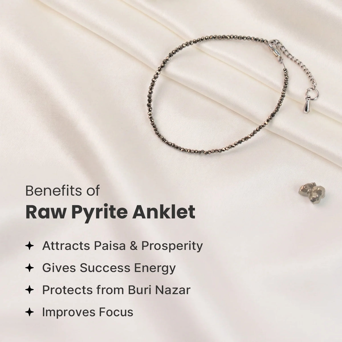 Raw Pyrite Anklet Set Of 2 | VastuKosha by Acharya Anuj