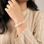 Rose Quartz Chips Bracelet Stretchable | VastuKosha by Acharya Anuj
