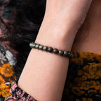Raw Pyrite Bracelet (Women - 6mm¬†Beads) with FREE Raw Selenite Plate | VastuKosha by Acharya Anuj