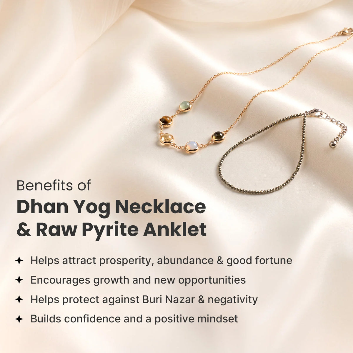 Dhan Yog Necklace + Free Raw Pyrite Anklet Combo | VastuKosha by Acharya Anuj