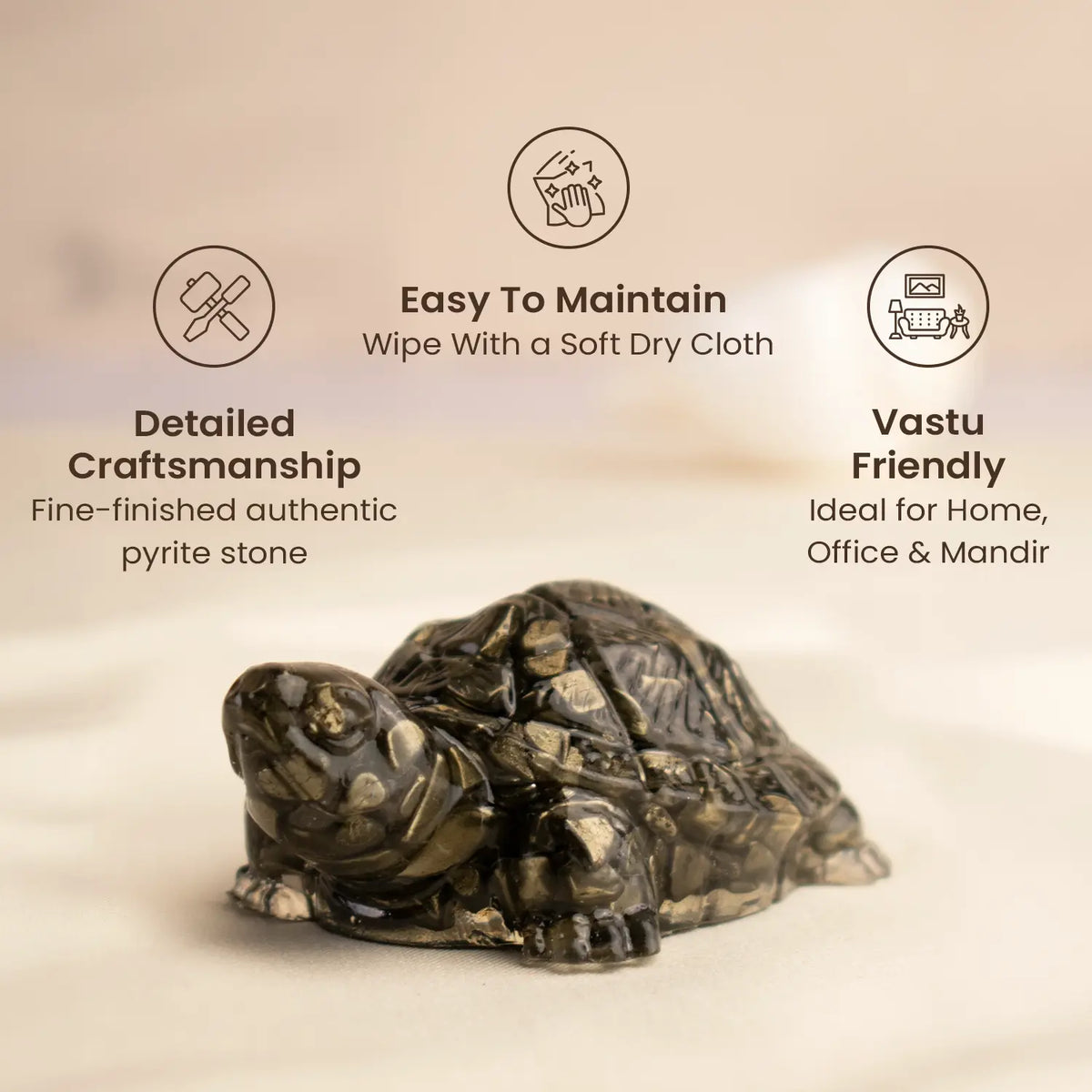 Collector's Edition Pyrite Tortoise (Kachhua) - Big Size - 8x heavier | VastuKosha by Acharya Anuj