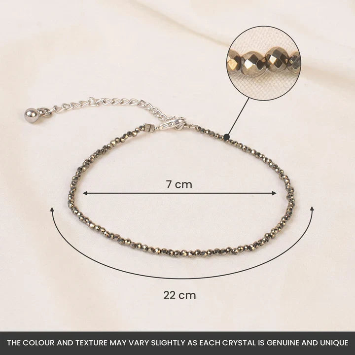 Raw Pyrite Anklet with Free Raw Selenite Plate | VastuKosha by Acharya Anuj