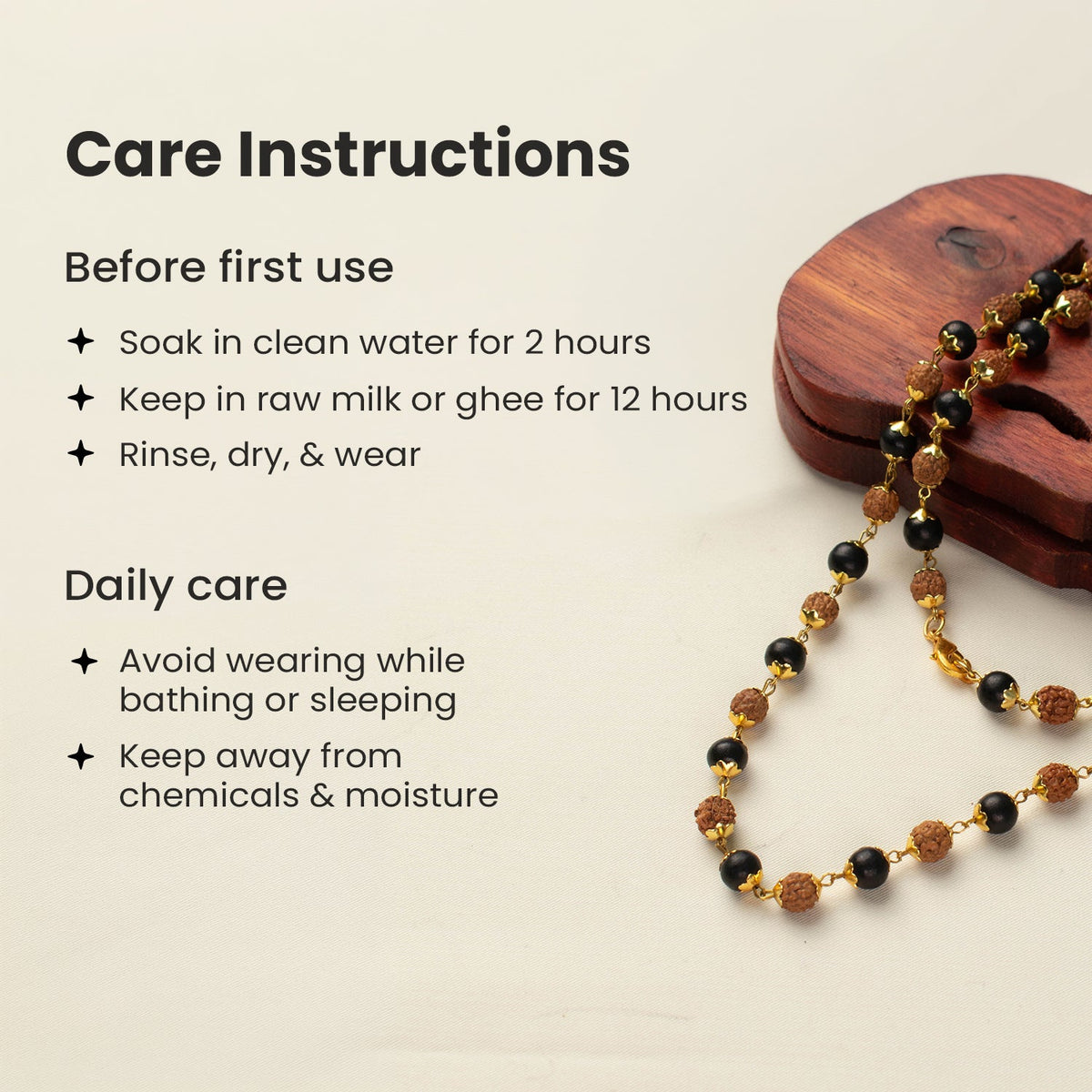 Divya Raksha Rudraksha & Karungali Mala with Gold Capping | VastuKosha by Acharya Anuj