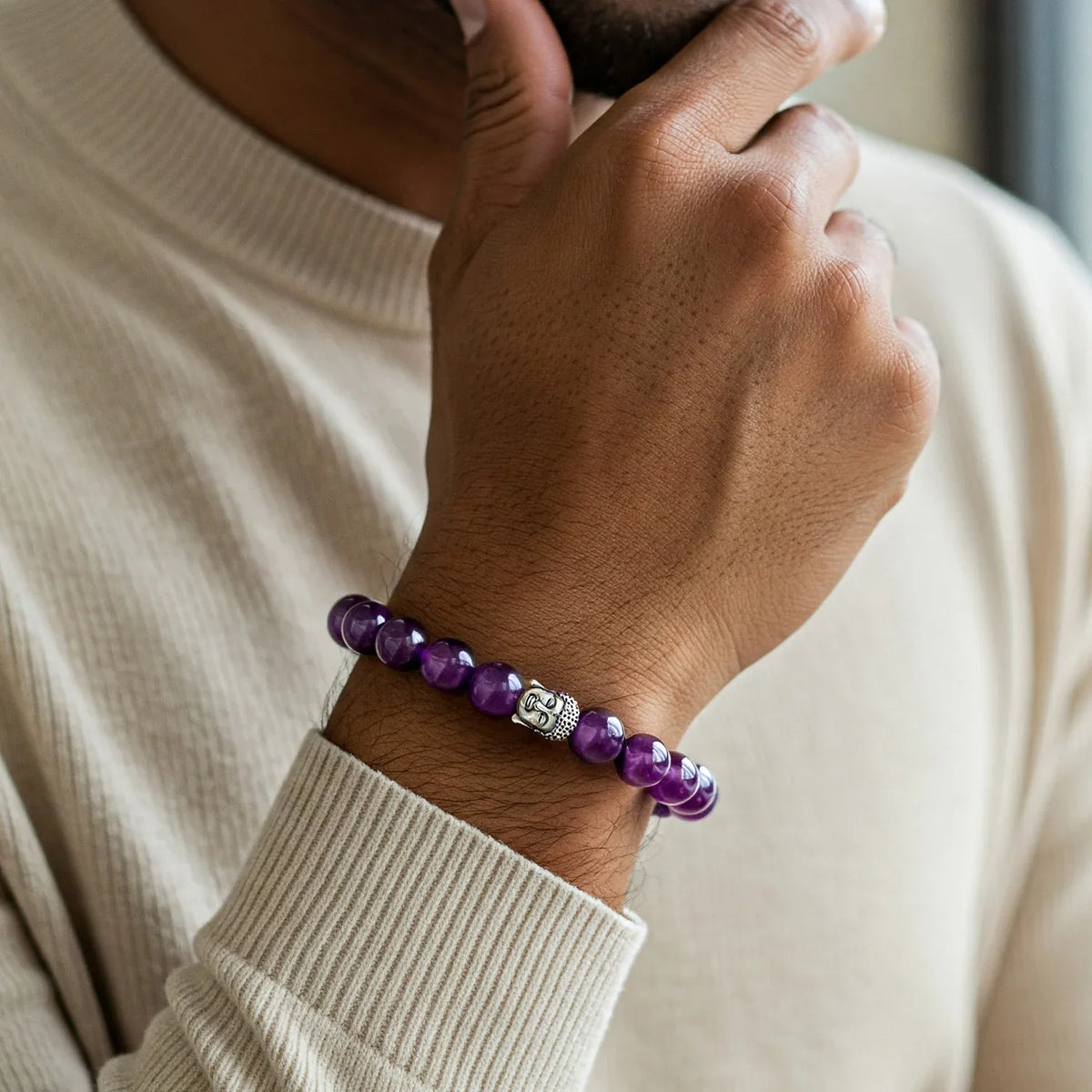 Amethyst Bracelet with FREE Raw Selenite Plate | VastuKosha by Acharya Anuj