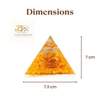 Citrine Pyramid with Free Raw Square Selenite Plate | VastuKosha by Acharya Anuj
