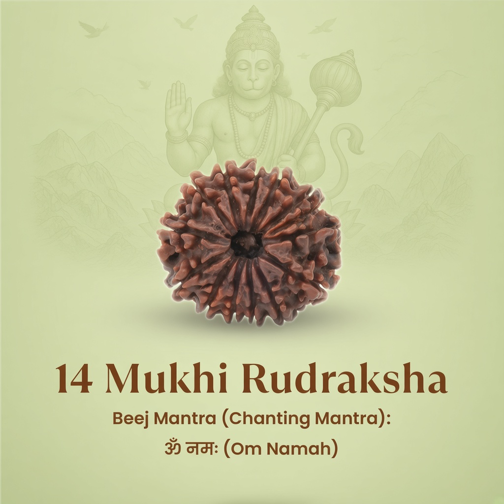 Rameshwaram Siddh Nepal Origin 14 Mukhi Rudraksha - 17mm to 22mm | VastuKosha by Acharya Anuj