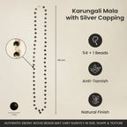 Rameshwaram Siddh Karthik Karungali Malai Silver Capped  6mm ‚Äì 54+1 Beads | Vastukosha by Acharya Anuj