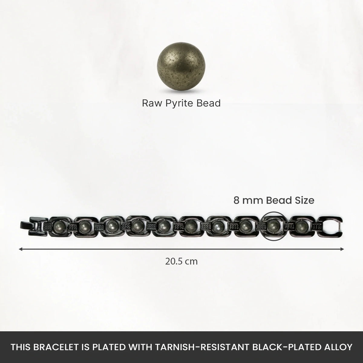 Metal Raw Pyrite Bracelet - Black | VastuKosha by Acharya Anuj