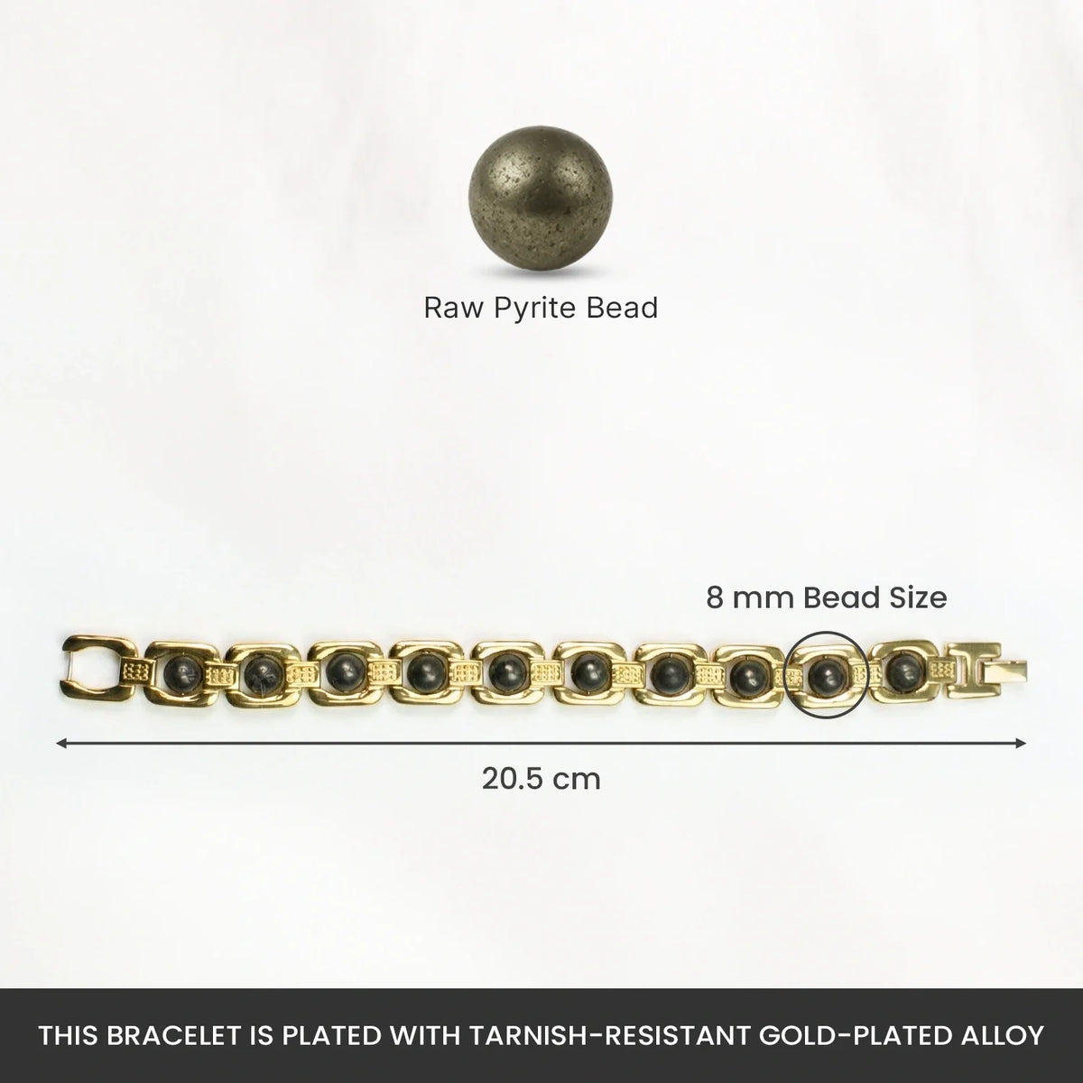 Metal Raw Pyrite Bracelet - Gold | VastuKosha by Acharya Anuj