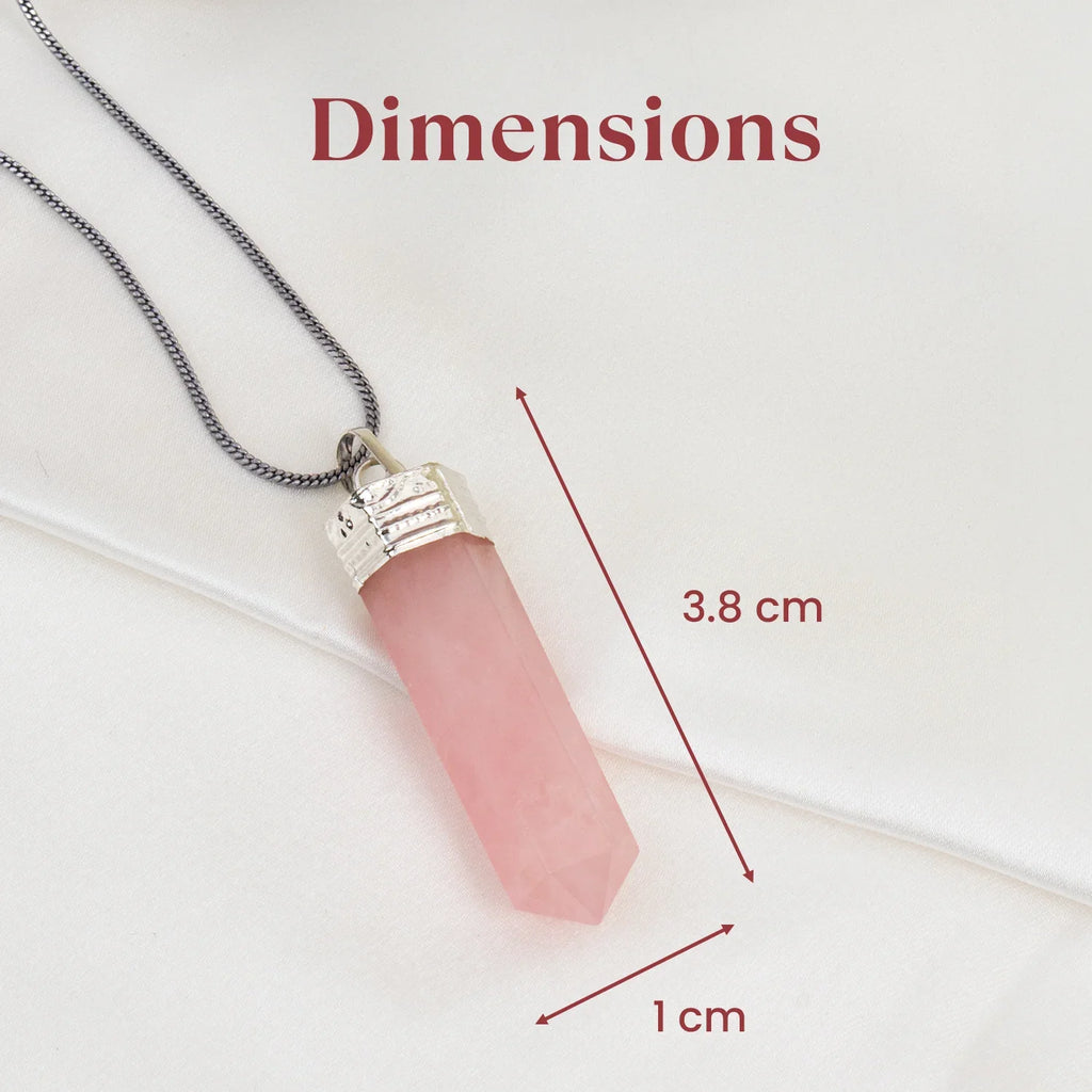 Love Attraction Rose Quartz Pencil Pendant  | VastuKosha by Acharya Anuj