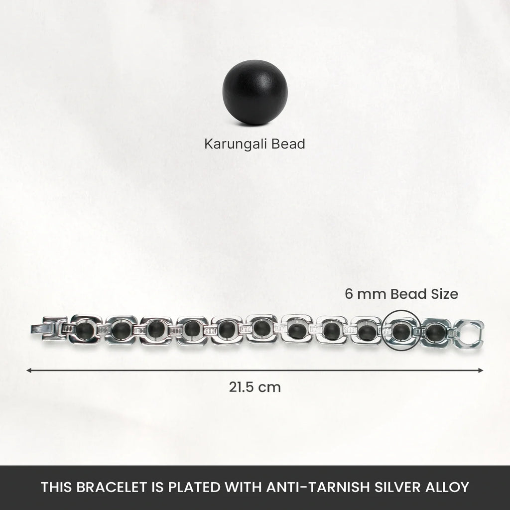 Metal Karungali Bracelet - Silver | VastuKosha by Acharya Anuj