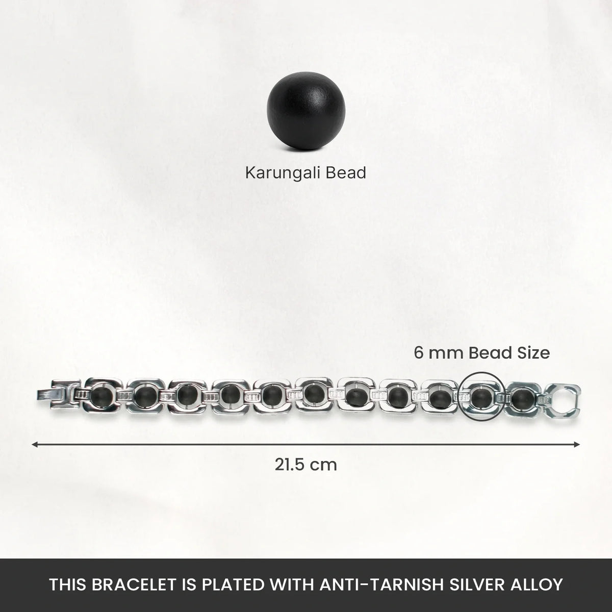 Metal Karungali Bracelet - Silver | VastuKosha by Acharya Anuj