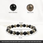 Richie Rich Bracelet with Pyrite & Black Obsidian | VastuKosha by Acharya Anuj