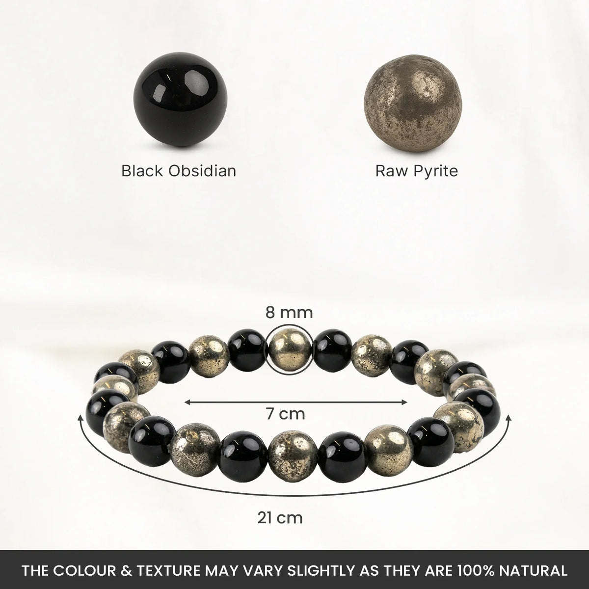 Richie Rich Bracelet with Pyrite & Black Obsidian | VastuKosha by Acharya Anuj