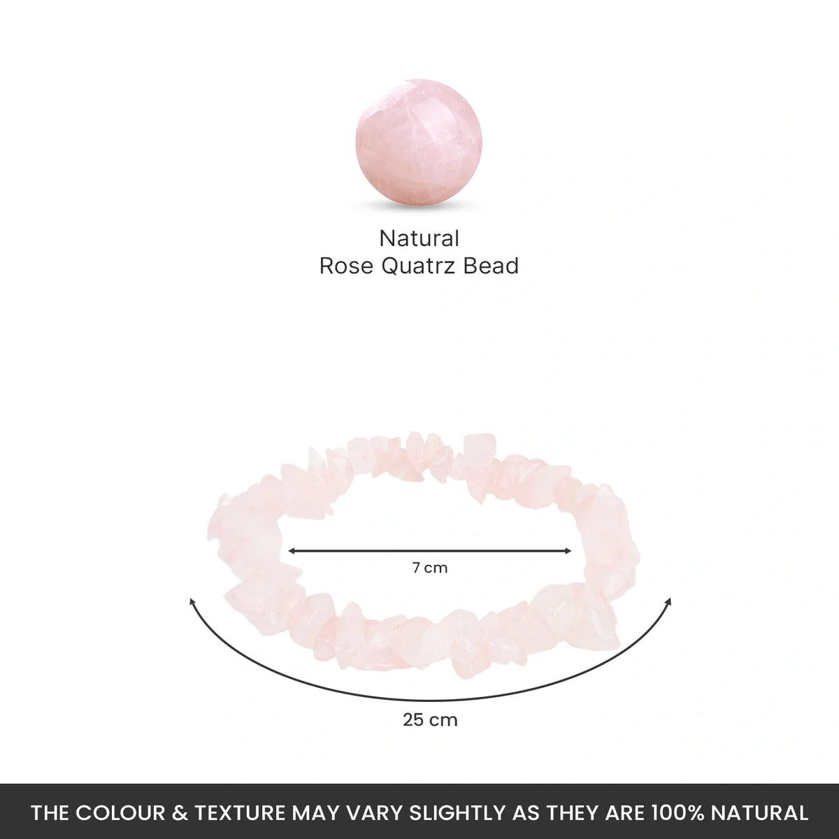 Rose Quartz Chips Bracelet Stretchable | VastuKosha by Acharya Anuj