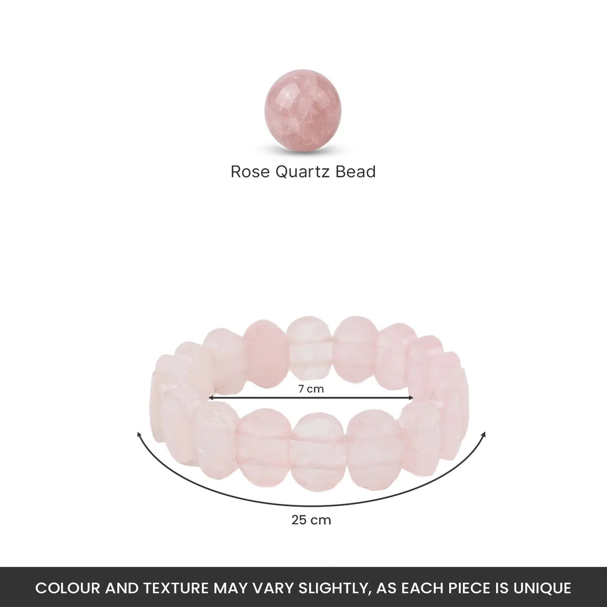 Rose Quartz Flat-Beaded Bracelet | VastuKosha by Acharya Anuj