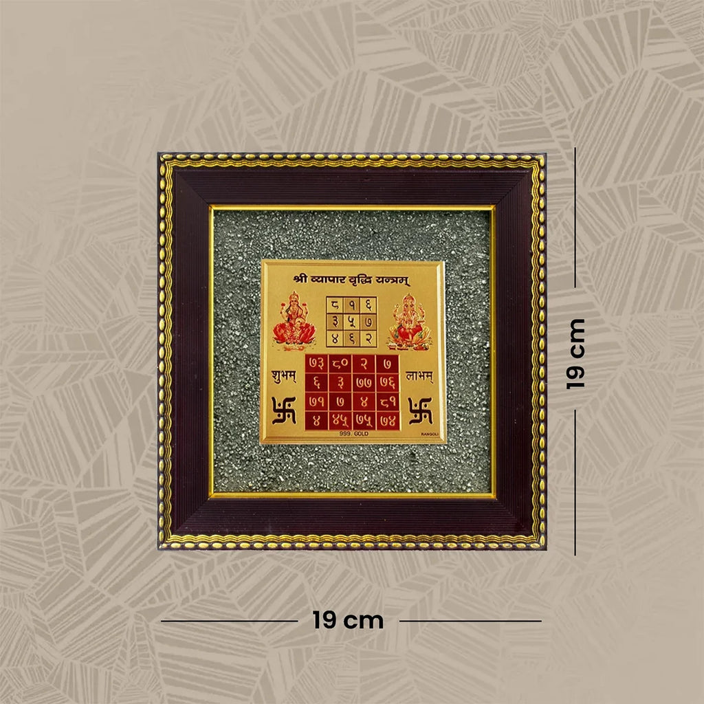 Maha Ashtlakshmi Siddh Vyapar Vridhhi Yantra on Raw Pyrite Frame | VastuKosha by Acharya Anuj