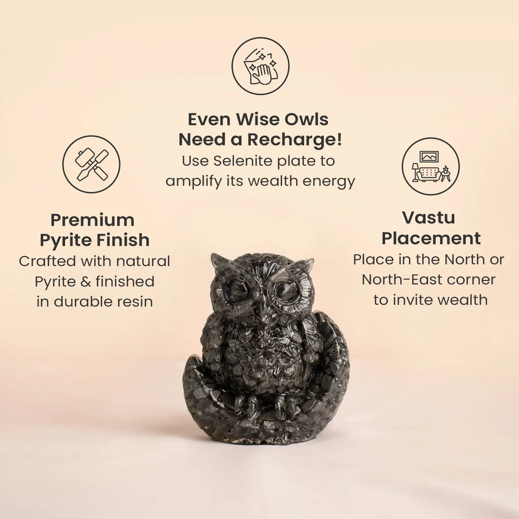 Pyrite Owl | VastuKosha by Acharya Anuj