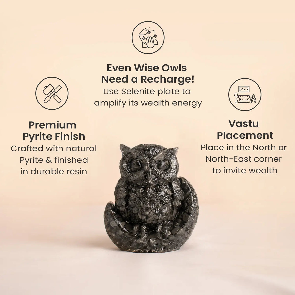 Pyrite Owl | VastuKosha by Acharya Anuj