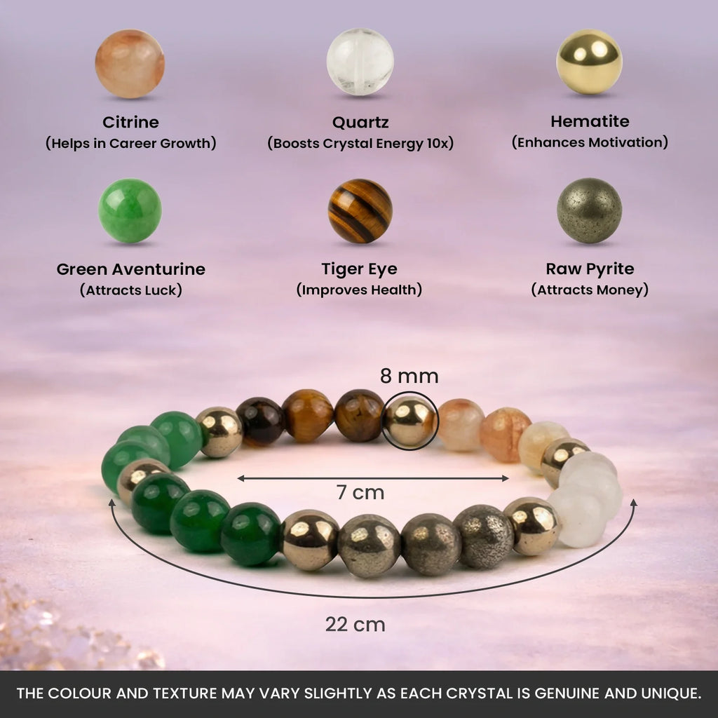 Energised Dhan Yog Bracelet with FREE Raw Selenite Plate | VastuKosha by Acharya Anuj