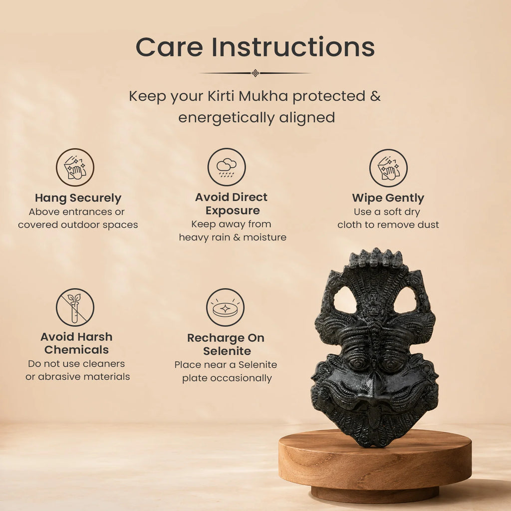 Kirtimukha Black Tourmaline Protection Kavach  | VastuKosha by Acharya Anuj