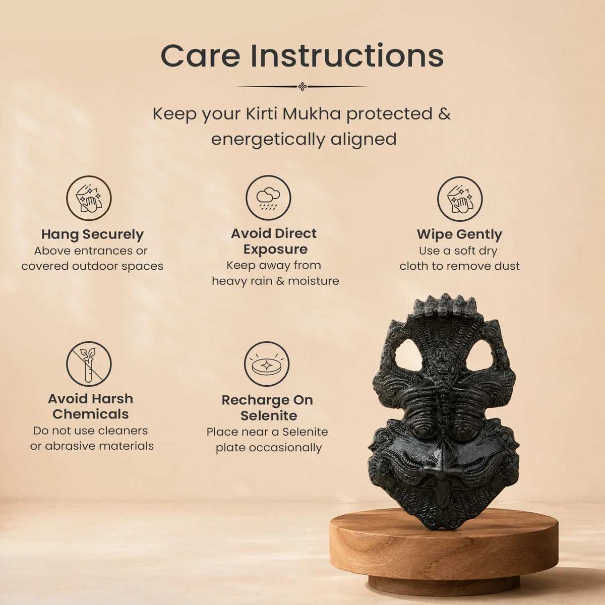 Kirtimukha Black Tourmaline Protection Kavach  | VastuKosha by Acharya Anuj