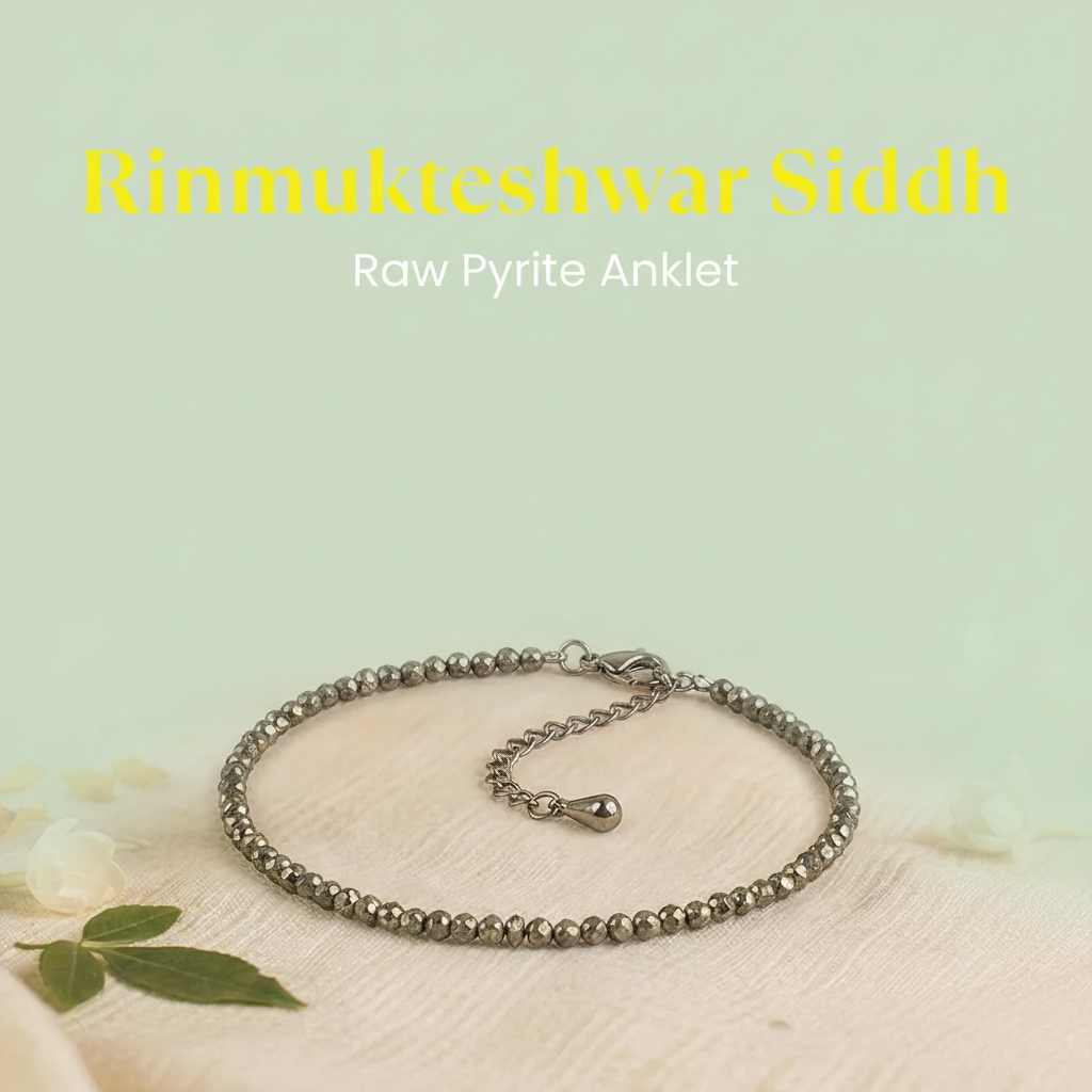 Rishikesh Siddh Raw Pyrite Anklet | VastuKosha by Acharya Anuj