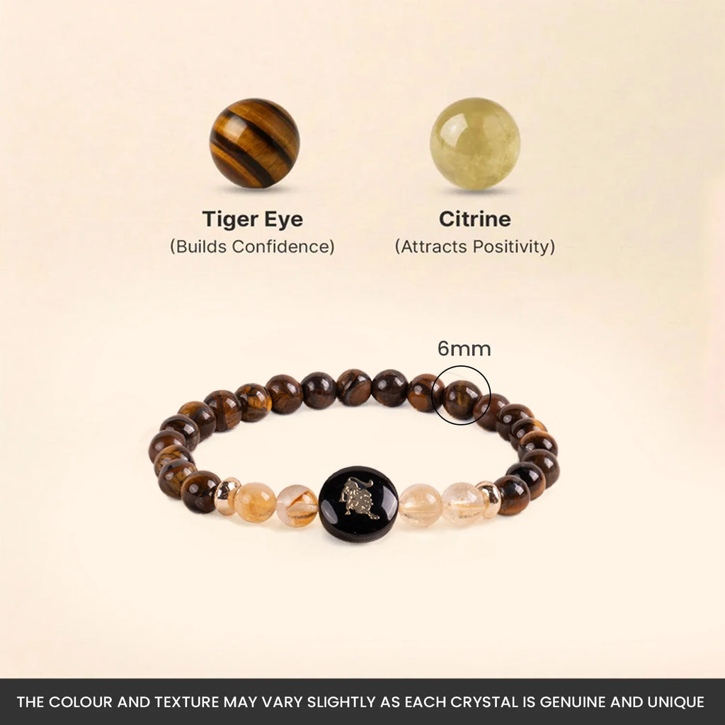 Leo (‡§∏‡§ø‡§Ç‡§π ‡§∞‡§æ‡§∂‡§ø) Zodiac Tiger Eye & Citrine Bracelet for Women  | VastuKosha by Acharya Anuj