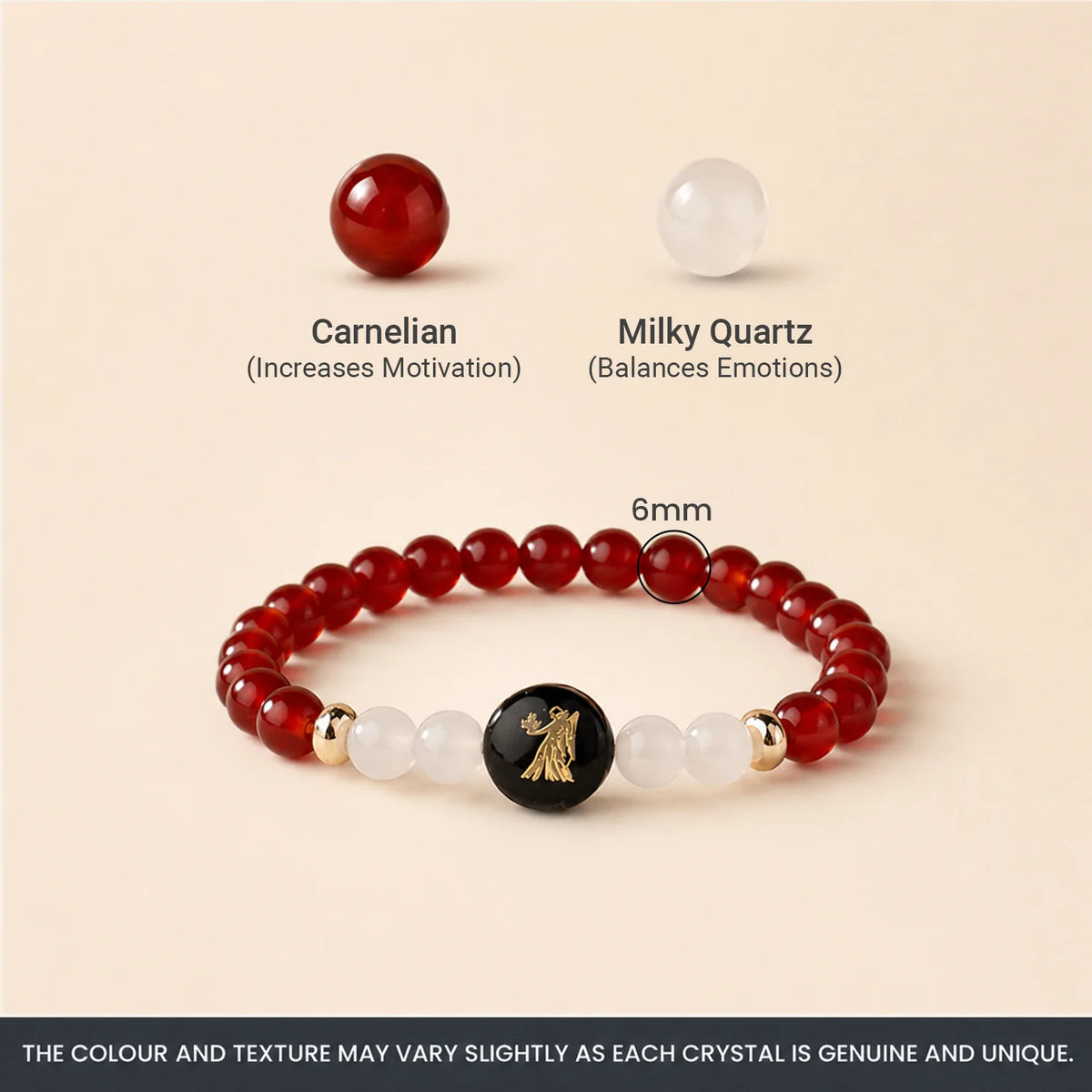 Virgo (‡§ï‡§®‡•ç‡§Ø‡§æ ‡§∞‡§æ‡§∂‡§ø) Zodiac Carnelian & Milky Quartz Bracelet for Women  | VastuKosha by Acharya Anuj