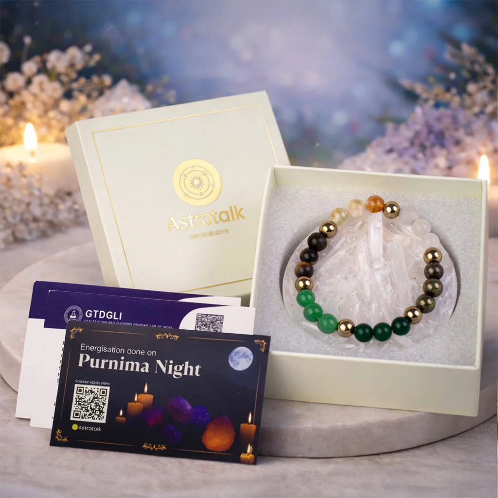Energised Dhan Yog Bracelet with FREE Raw Selenite Plate | VastuKosha by Acharya Anuj