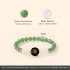 Gemini Zodiac Green Aventurine & Milky Quartz Bracelet for Women  | VastuKosha by Acharya Anuj