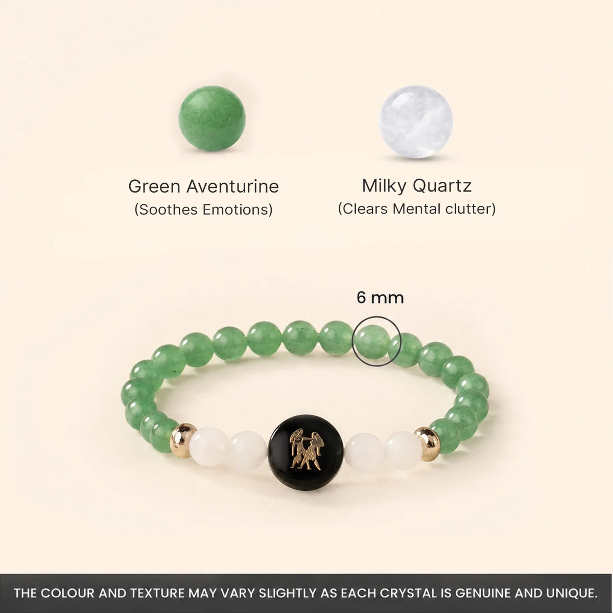 Gemini Zodiac Green Aventurine & Milky Quartz Bracelet for Women  | VastuKosha by Acharya Anuj
