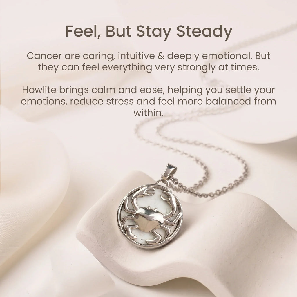 Unisex Cancer Pendant (‡§ï‡§∞‡•ç‡§ï ‡§∞‡§æ‡§∂‡§ø) with Howlite | VastuKosha by Acharya Anuj