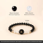 Scorpio (‡§µ‡•É‡§∂‡•ç‡§ö‡§ø‡§ï ‡§∞‡§æ‡§∂‡§ø) Zodiac Black Obsidian & Milky Quartz Bracelet for Women | VastuKosha by Acharya Anuj