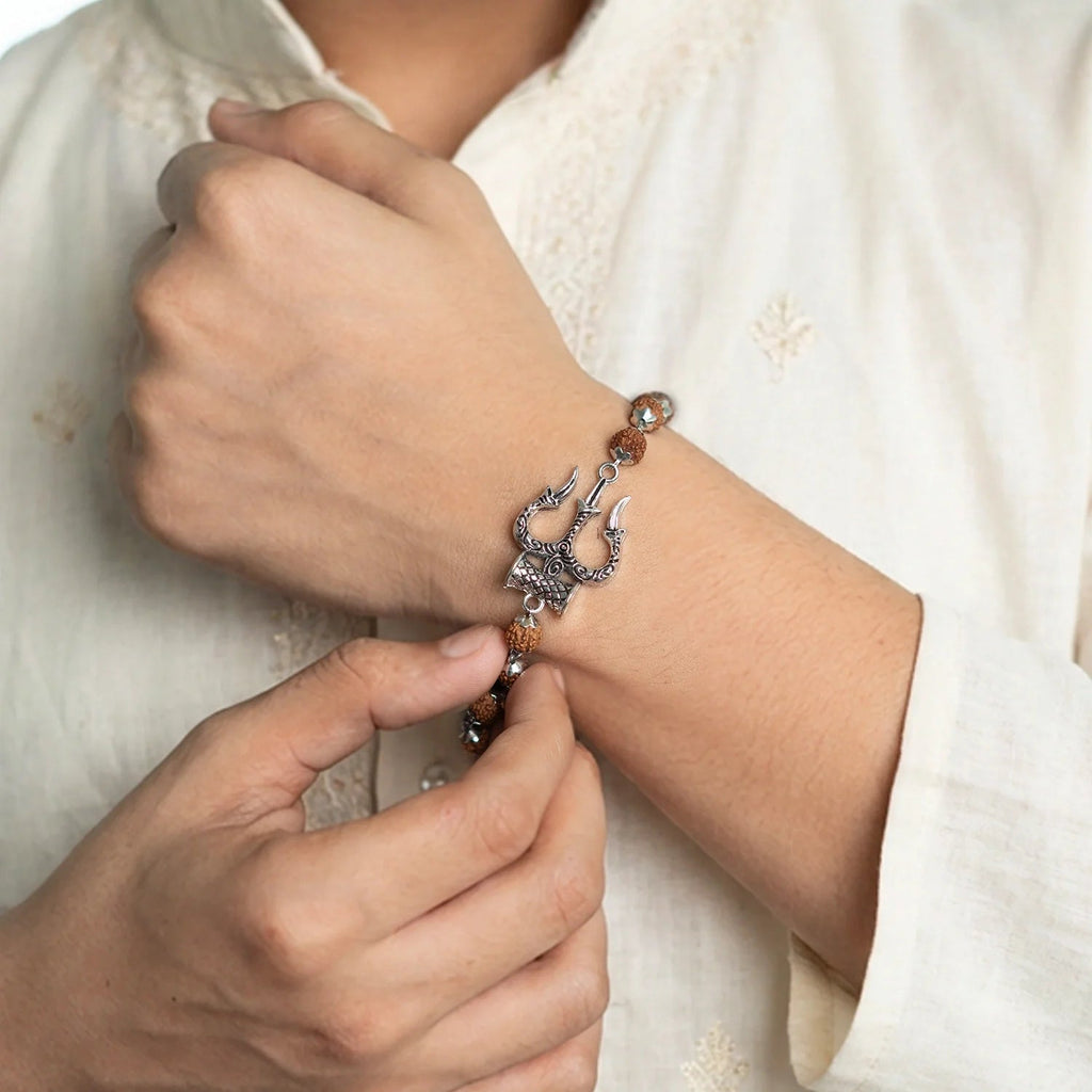 Mahadev Trishul Damru Rudraksha Kavach Bracelet | VastuKosha by Acharya Anuj