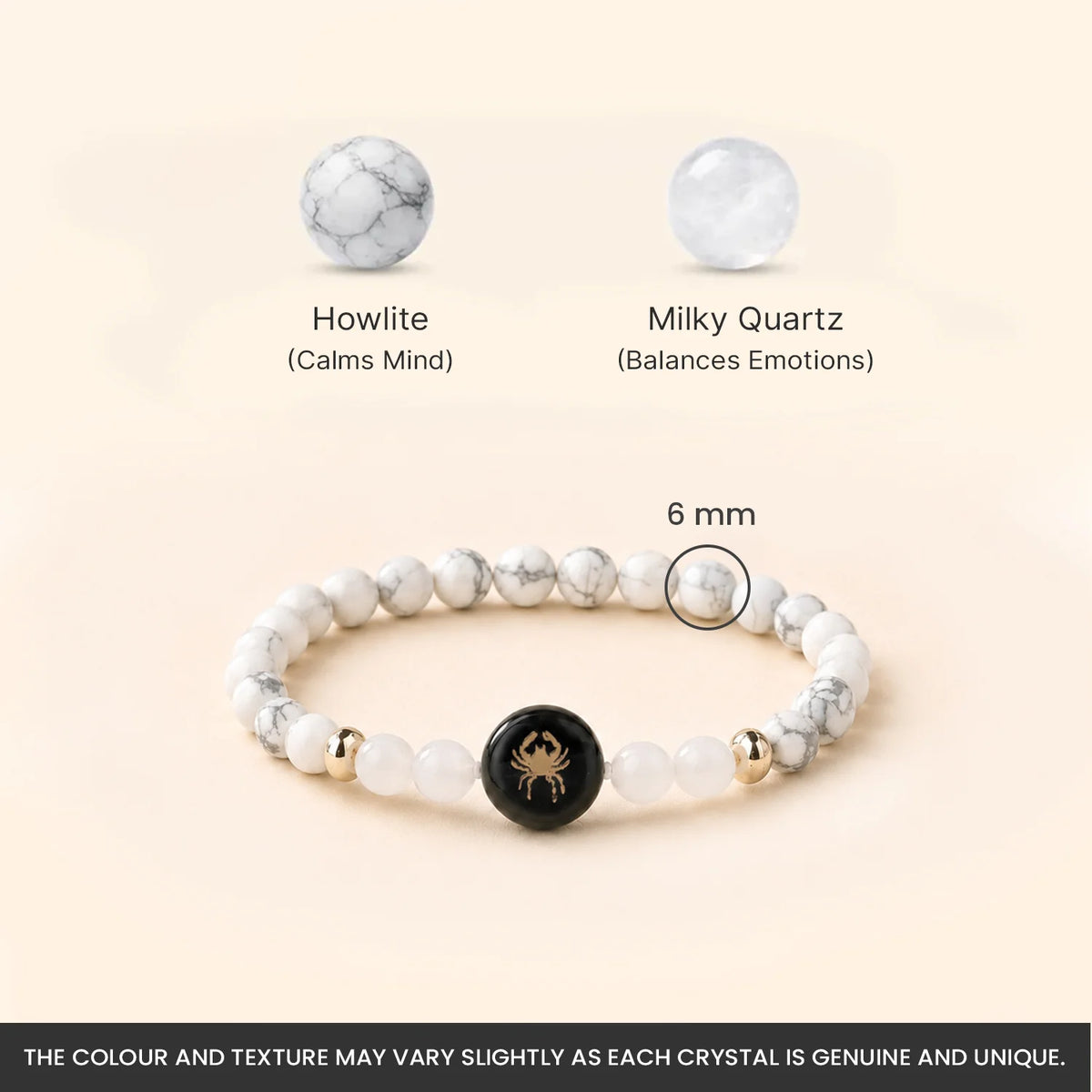 Cancer (‡§ï‡§∞‡•ç‡§ï ‡§∞‡§æ‡§∂‡§ø) Zodiac Howlite & Milky Quartz Bracelet for Women  | VastuKosha by Acharya Anuj