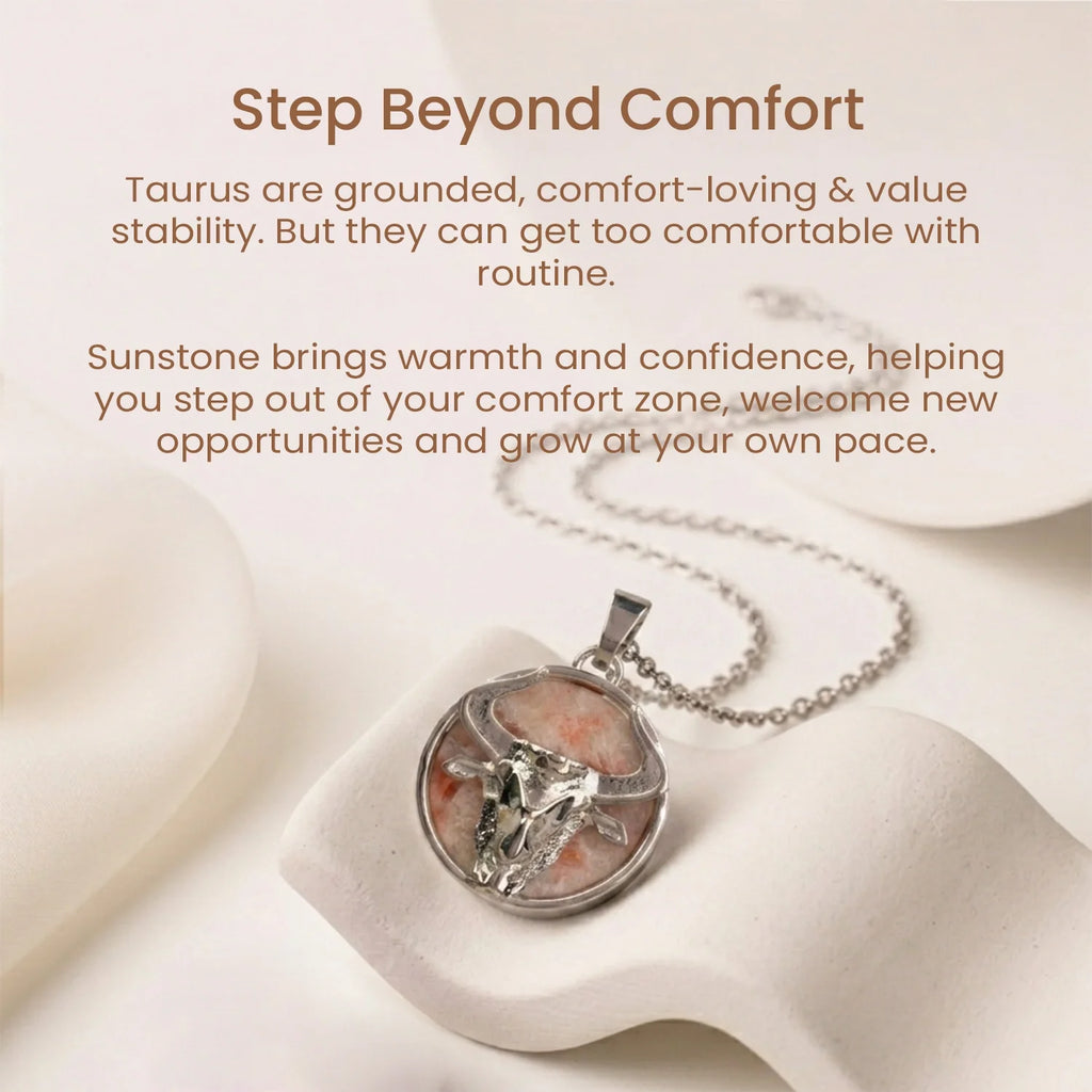Unisex Taurus Pendant (‡§µ‡•É‡§∑‡§≠ ‡§∞‡§æ‡§∂‡§ø) with Sunstone | VastuKosha by Acharya Anuj