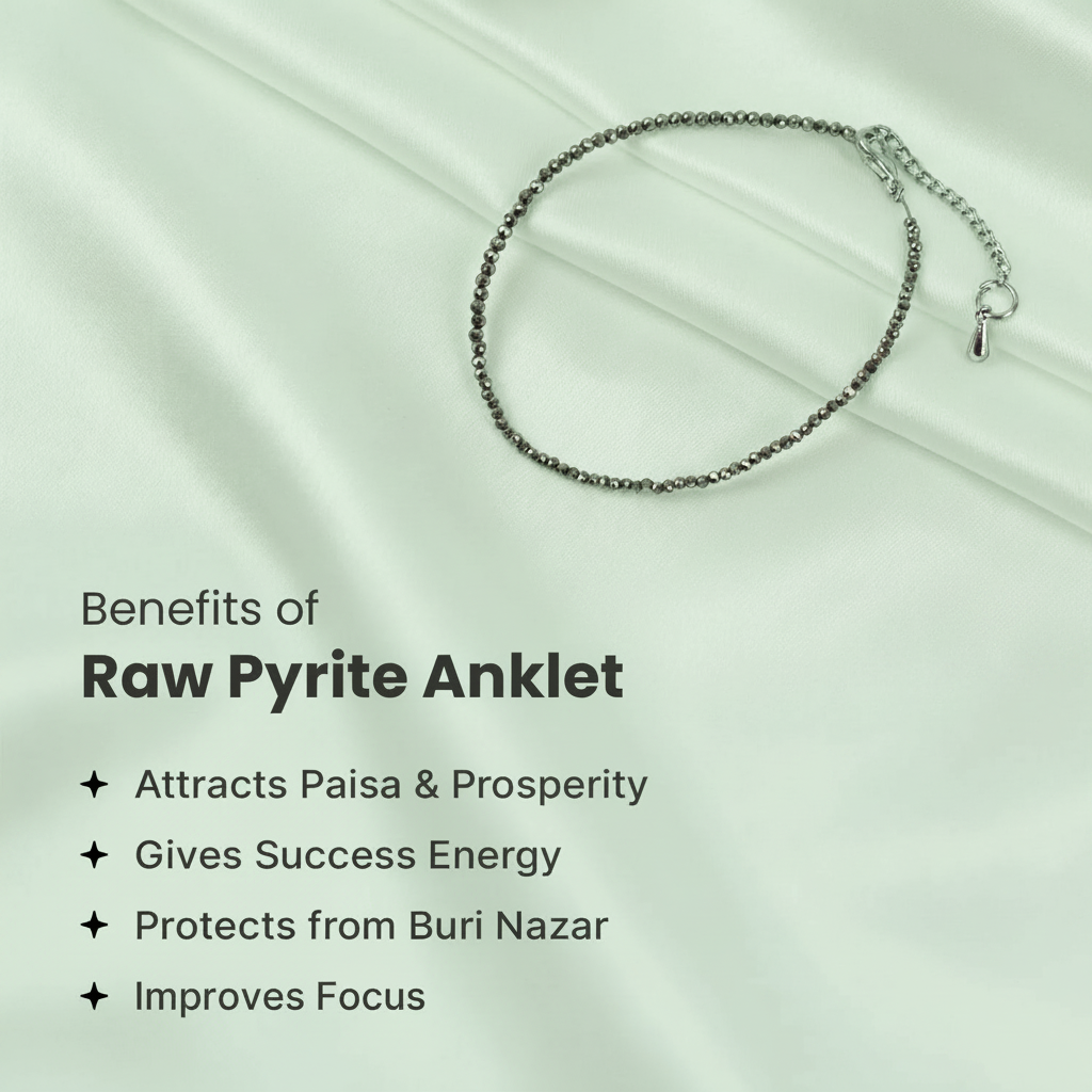 Rishikesh Siddh Raw Pyrite Anklet | VastuKosha by Acharya Anuj
