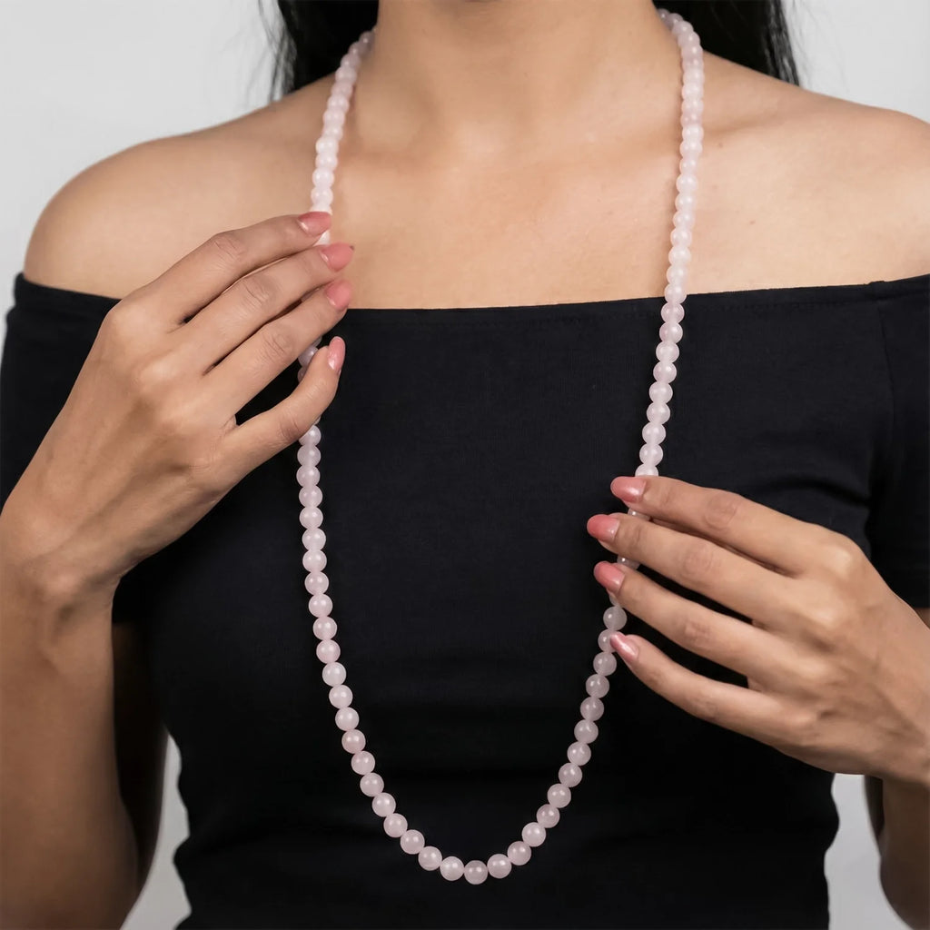 Rose Quartz Mala - 8mm || 108 Beads | VastuKosha by Acharya Anuj