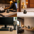 Pyrite Owl with Free Square Selenite Plate | VastuKosha by Acharya Anuj