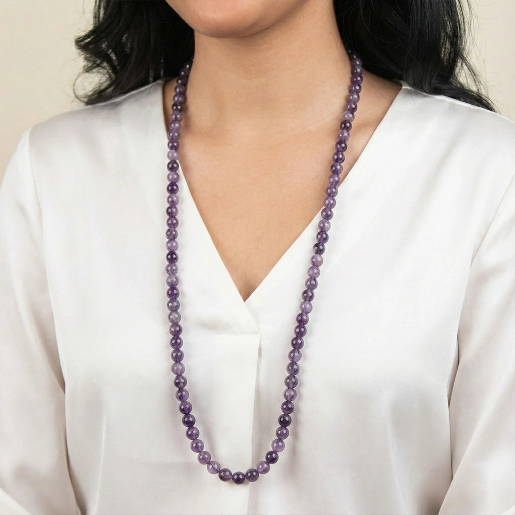 Amethyst Mala - 8mm || 108 Beads | VastuKosha by Acharya Anuj | VastuKosha by Acharya Anuj