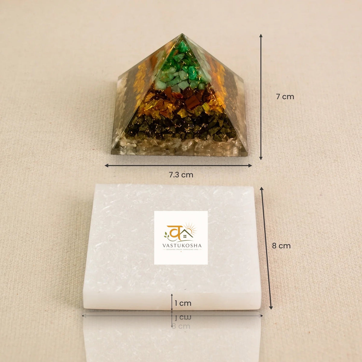 Dhan Yog Pyramid With Free Square Raw Selenite Plate | VastuKosha by Acharya Anuj