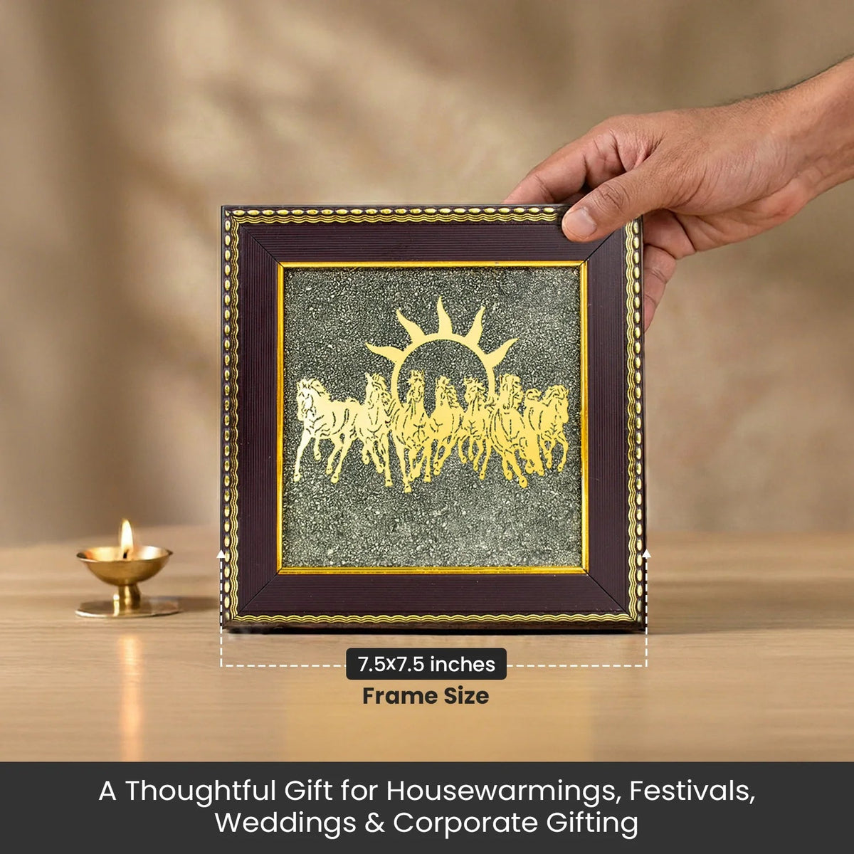 Vastu Shakti Combo ‚Äì 7 Horses on Pyrite Frame with Pyrite Tortoise | VastuKosha by Acharya Anuj