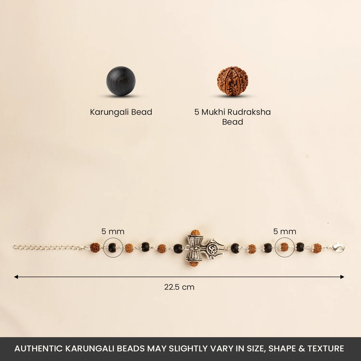 Om Trinetra Trishul Damru Karungali Rudraksha Bracelet  | VastuKosha by Acharya Anuj