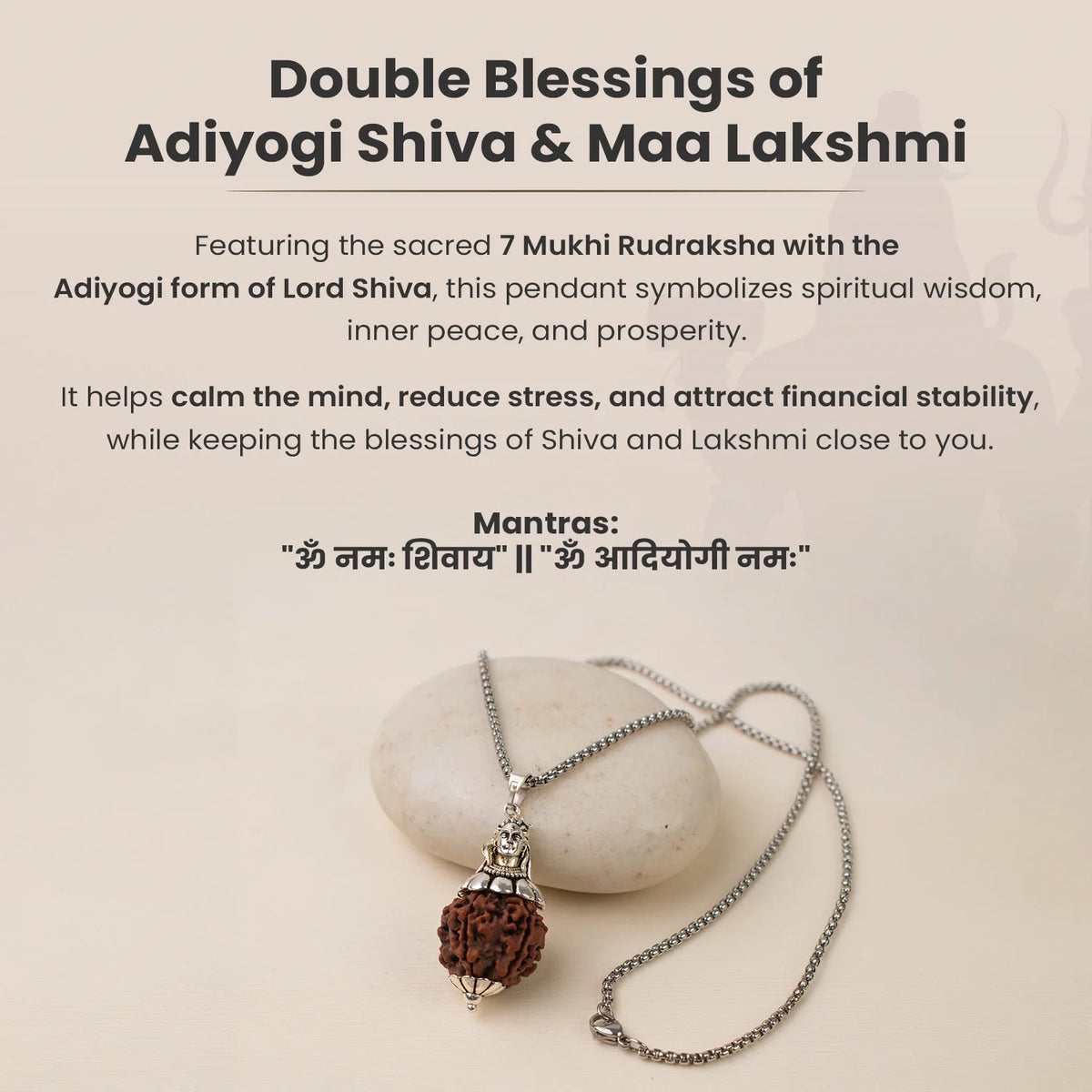 Adiyogi Shiv 7 Mukhi Rudraksha Pendant | VastuKosha by Acharya Anuj